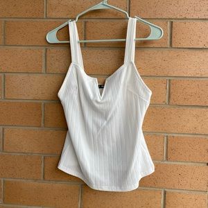 White sleeveless top